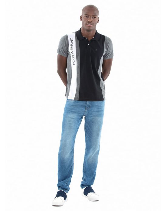 Polo Recortes Preto Polo Wear 117948 - polowear-homolog