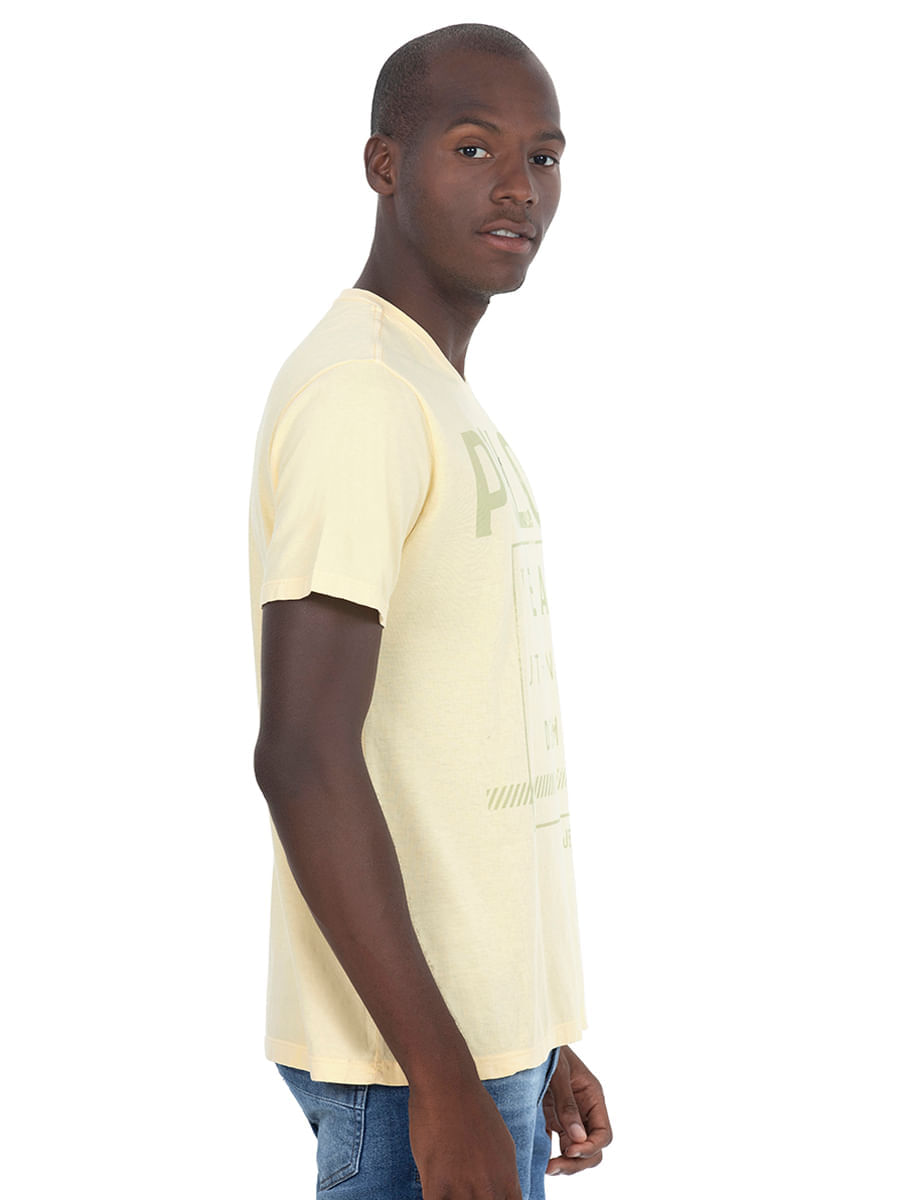 Camiseta Masculina Lavada Polo Wear Amarelo 012104070028