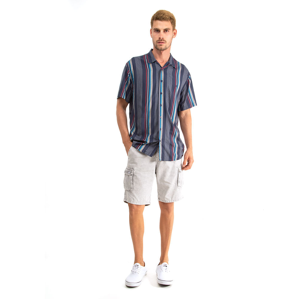 Bermuda Polo Wear Masculina Cargo Cinza Claro Menor preço em Bermuda Polo Wear Masculina Cargo Cinza Claro