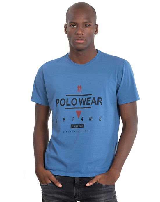 Camiseta Masculina Tinturada Silk Dreams Polo Wear Azul Médio M