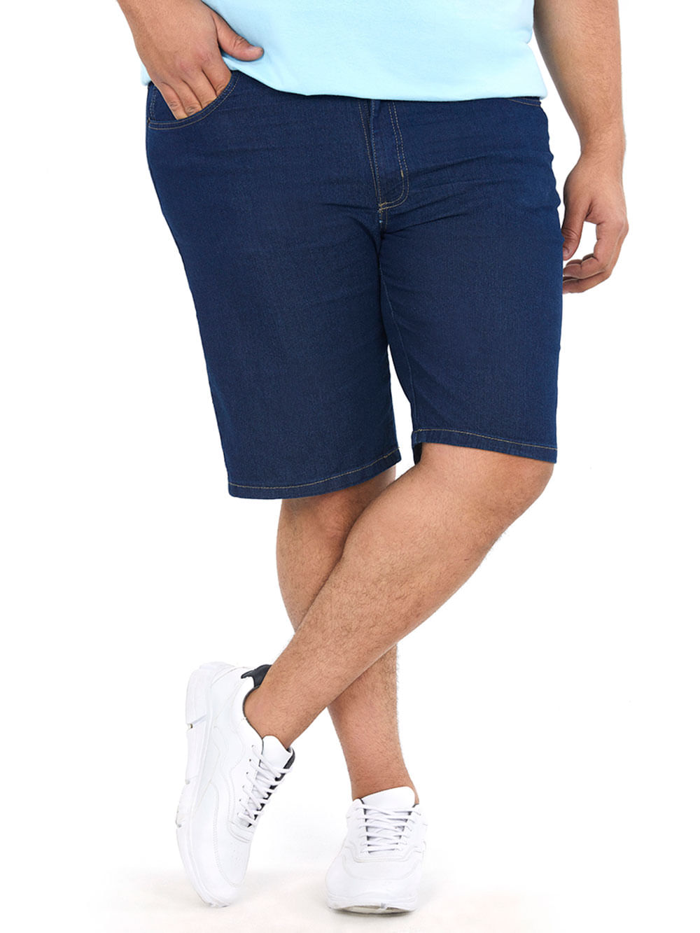Bermuda Masculina Basica Over Jeans Escuro Polo Wear Azul Menor preço em Bermuda Masculina Basica Over Jeans Escuro Polo Wear Azul