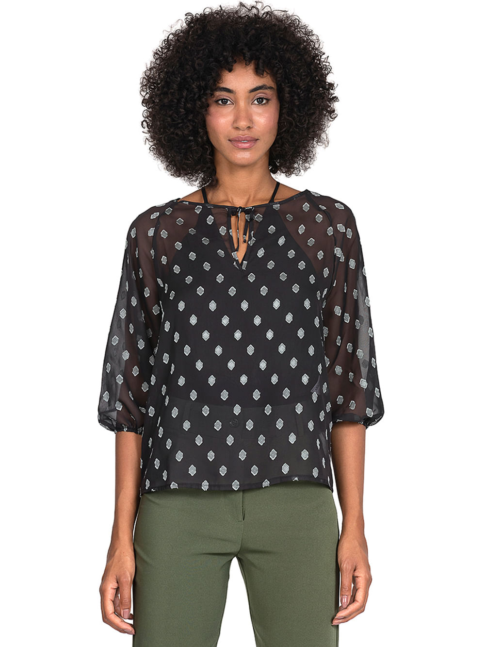 blusa chiffon renner