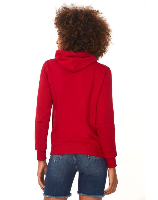 washed red sweatshirt