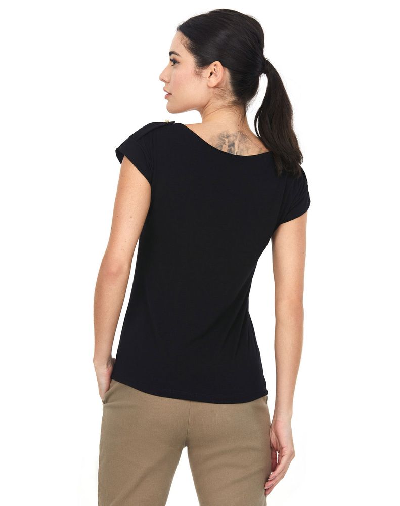 BLUSA MARTINGALE OMBRO POLO WEAR PRETO polowearhomolog