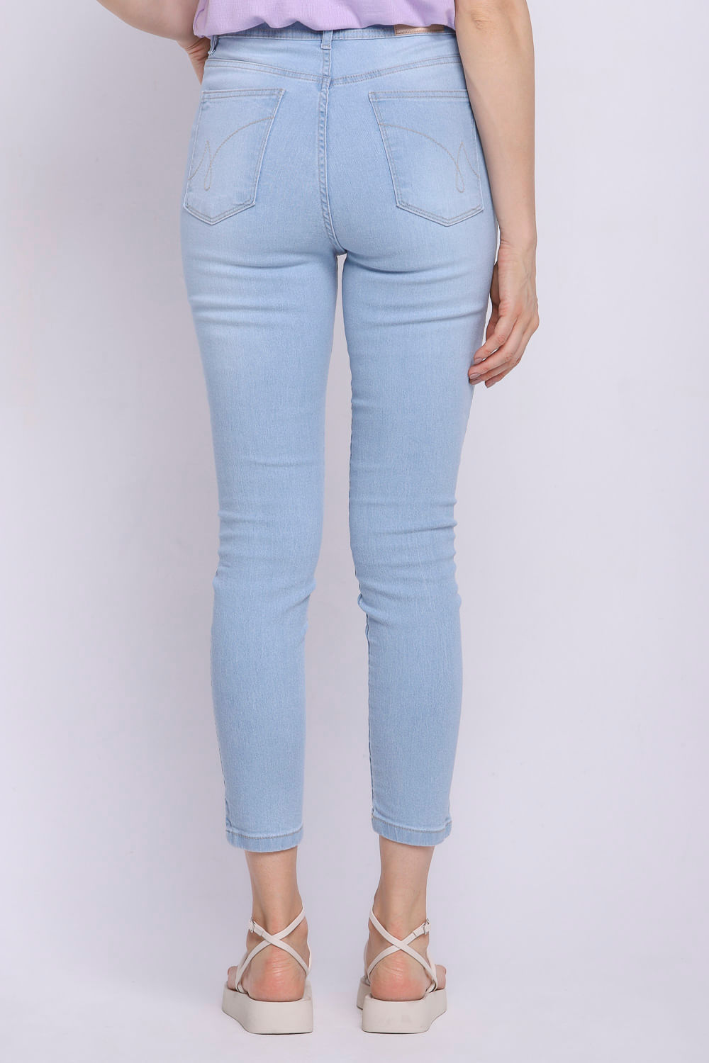 Top Jeans Feminino Alcinha Com Strass Estonado Azul