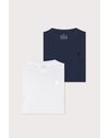 Kit 2 Camisetas Masculinas - Azul e Branco