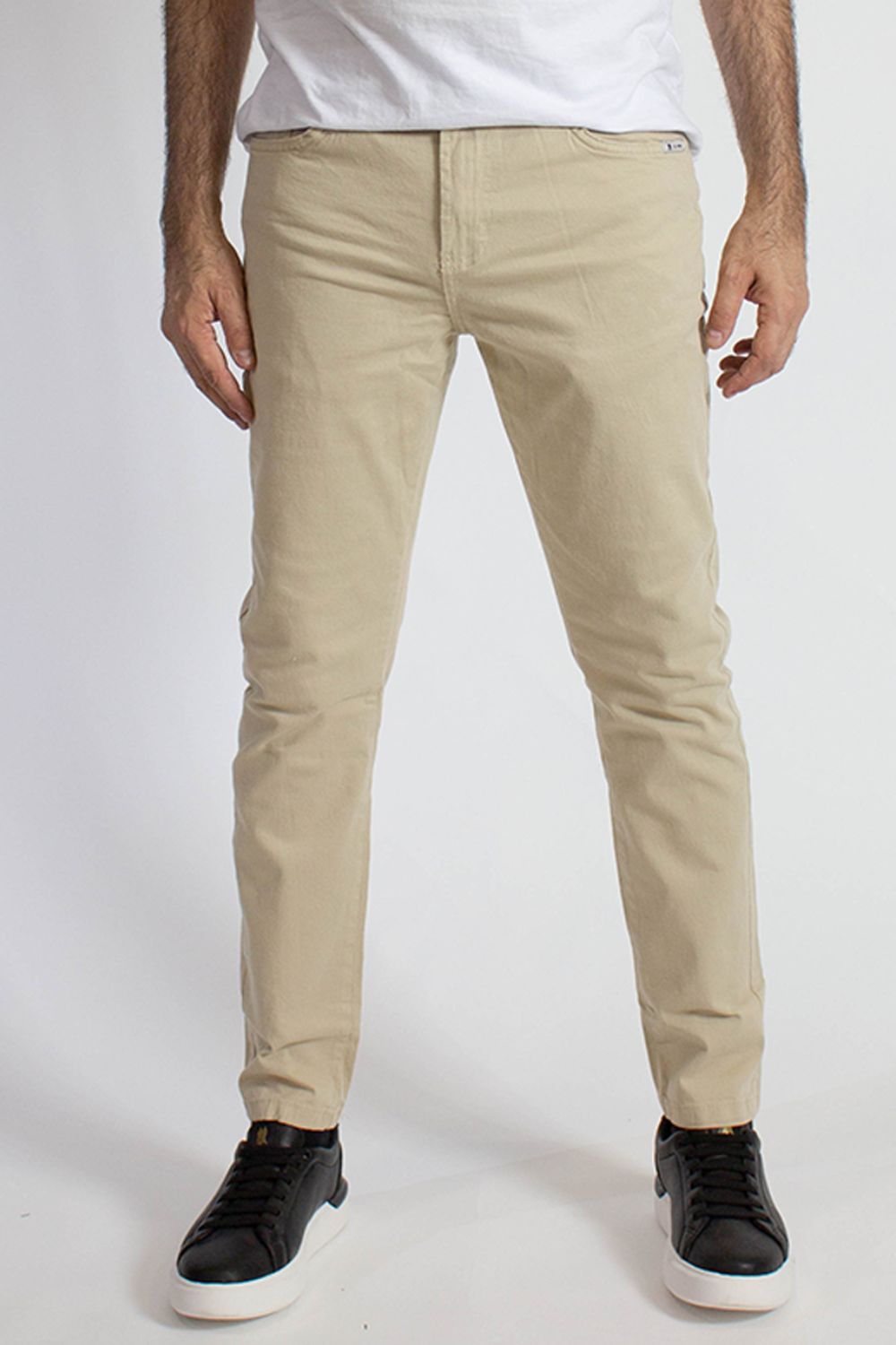 Calça Sarja Slim Masculina Básica Polo Wear Bege Médio