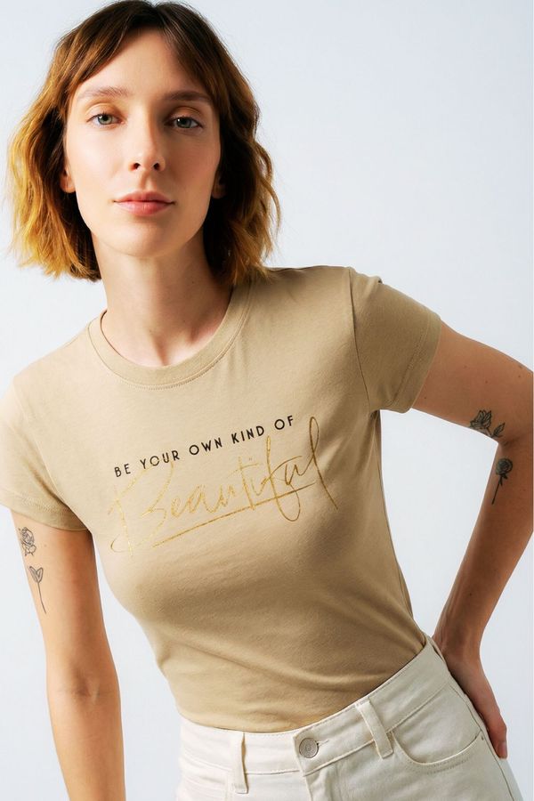 Camiseta Feminina Beautiful Polo Wear Bege Médio M