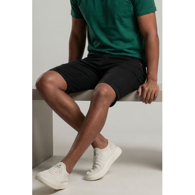 Bermuda Sarja Slim Masculina Polo Wear Preto