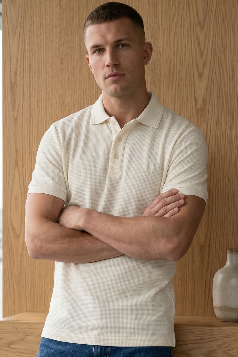 Polo Piquet Texturizada Premium Polo Wear Off White