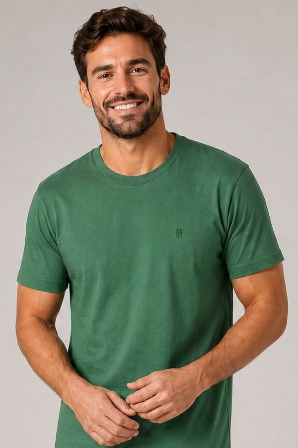 Camiseta Masculina Premium Algodão Polo Wear Verde Escuro GG