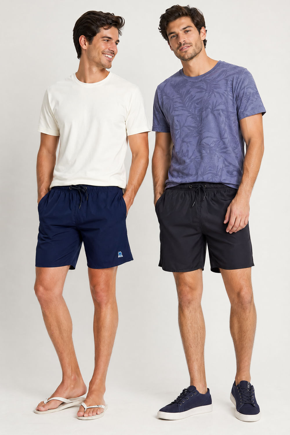 Kit 2 Short Vôlei Liso Confortáveis Polo Wear Sortido