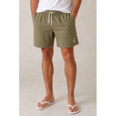 Short Masculino Linho Liso Polo Wear Verde Escuro