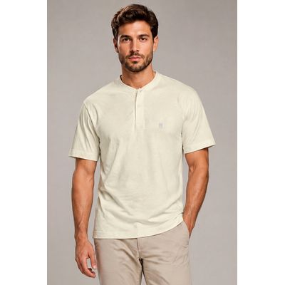Polo Masculina Gola Portuguesa Polo Wear Bege Médio