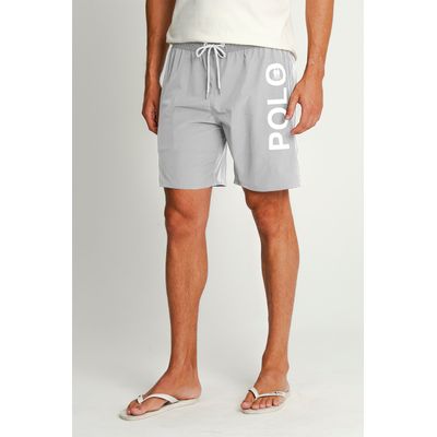 Short Vôlei Logo Polo Wear Lateral Chumbo
